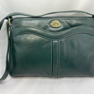 Dark Green Leather Shoulder Bag